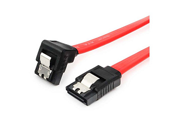 Кабель интерфейсный SATA  50см, Cablexpert, угловой разъем, защелка