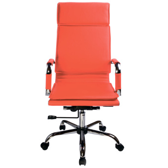 Кресло Бюрократ CH-993 (эко.кожа, мех. качания, крест. металл хром, до 120 кг) Оранжевый