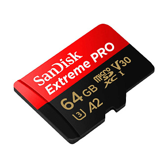 Карта памяти microSD 64Gb SanDisk EXTREME PRO Class 10 UHS-I с SD адаптером