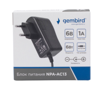 Блок питания универсальный Gembird NPA-AC13, 6Вт 1 штекер