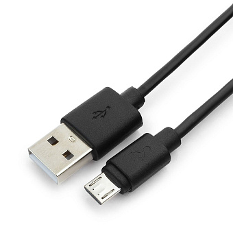 Кабель USB-A < - > microUSB, 1.8м, Гарнизон, черный