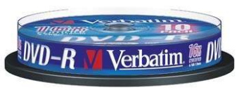 Диск DVD+R 4,7Gb Verbatim 16x Cake Box (10шт.)