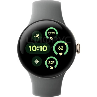 Смарт-часы Google Pixel Watch 3 41mm Wi-Fi Champagne Gold/Hazel Band (золотистый/орешник)