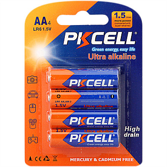 Элемент питания AA, 1.5V,  4шт, PKCELL LR6-4B Ultra Alkaline