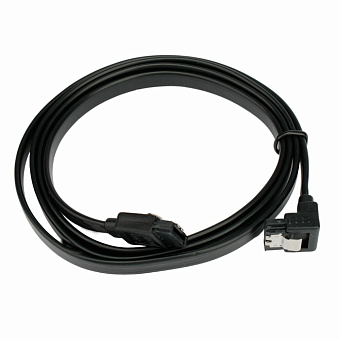 Кабель интерфейсный SATA 100см, Cablexpert, угловой, защелка, черный