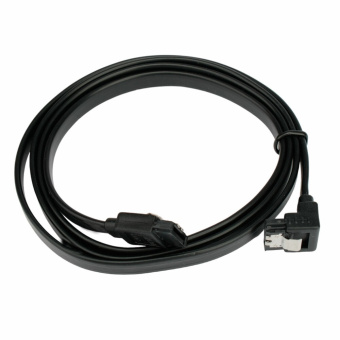 Кабель интерфейсный SATA 100см, Cablexpert, угловой, защелка, черный