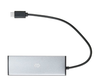 Концентратор USB-C - 4-port USB2.0, Digma HUB-4U2.0-UC-DS, серебристый