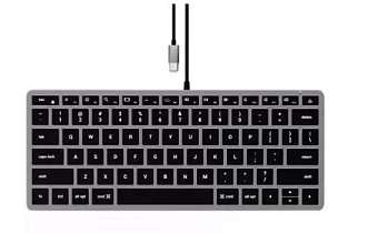 Клавиатура проводная Satechi Slim W1 USB-C Wired Keyboard (металлический корпус, светодиодная подсветка) темно-серый
