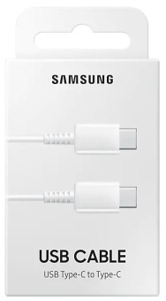 Кабель USB-C < - > USB-C, 1.0м, Samsung 60W White