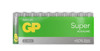 Элемент питания AAA, 1.5V, 20шт, GP Super Alkaline G-Tech
