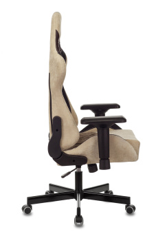 Кресло Zombie VIKING 7 KNIGHT Fabric (текстиль/эко.кожа, мех. качания, крест. металл, до 120 кг) Коричневый