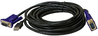 Кабель для переключателей (USB+VGA15M-->VGA15M) 3.0м  D-Link DKVM-CU3/B1A
