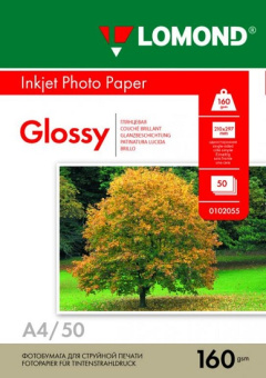 Бумага Lomond [A4] глянцевая, 160гр/м2, 50л