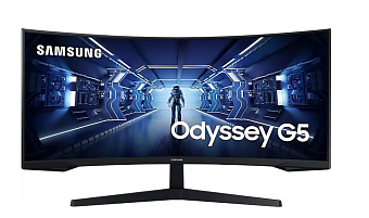 Монитор 34" Samsung Odyssey G5 (VA 3440x1440 1ms 165Hz HDMI DP) черный