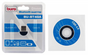 Адаптер Bluetooth Buro BU-BT40A 4.0+EDR class 1.5, 20м черный