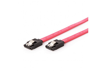 Кабель интерфейсный SATA  30см, Cablexpert, прямой разъем, защелка
