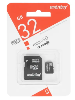 Карта памяти microSD 32Gb SmartBuy Class 10 LE + адаптер
