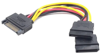 Кабель-удлинитель SATA (m) --> 2*SATA (f) 15см Cablexpert, прамые разъемы