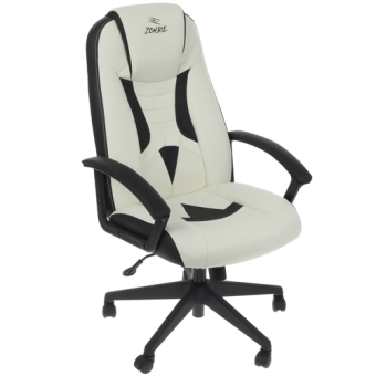 Кресло Zombie 8 (эко.кожа, мех. качания, крест. пластик, до 120 кг) Белый/черный