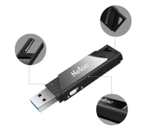 Флешка 256Gb Netac U336 USB3.0 пластик, черный