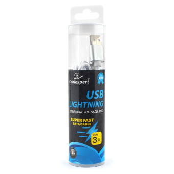 Кабель USB-A < - > Lightning, 1.8м, Cablexpert, серия Ultra, блистер, серебристый