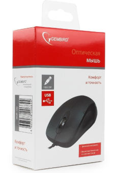 Мышь проводная Gembird MOP-110 1.8м черный
