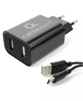 Сетевое зарядное устройство Cablexpert MP3A-PC 12W USB-A Black
