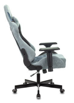 Кресло Zombie VIKING 7 KNIGHT Fabric (текстиль/эко.кожа, мех. качания, крест. металл, до 120 кг) Синий