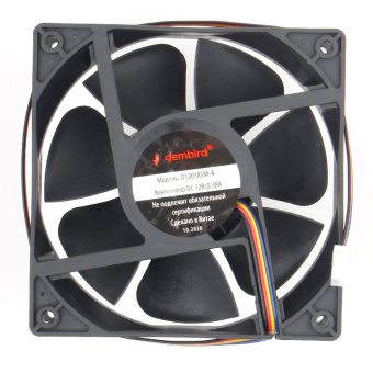 Вентилятор для корпуса 120mm Gembird D12038SM-4 (4-pin, 120x120x38mm, втулка, провод 40 см)