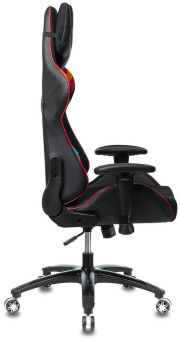 Кресло Zombie VIKING 4 AERO (текстиль/эко.кожа, мех. качания, крест. пластик, до 120 кг) Черно-красный