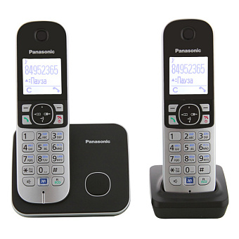 Радиотелефон Panasonic DECT KX-TG 6812 RUB (АОН, +доп.трубка, спикерфон, полифония, черный)