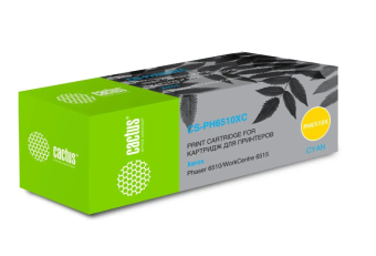 Картридж лазерный Cactus CS-PH6510XC (106R03693) для Xerox Phaser 6510/WC6515 голубой
