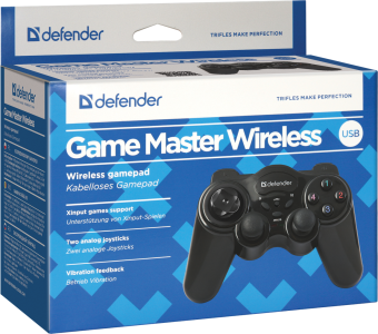 Геймпад Defender Game Master Wireless USB (2 встроенных вибромотора, до 10 м) black
