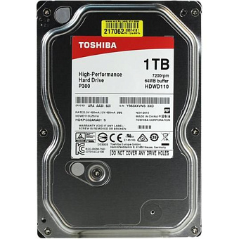 Жесткий диск SATA 1Tb TOSHIBA P300 7200rpm 64Mb SATA-3