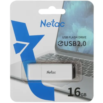 Флешка 16Gb Netac U185 USB2.0 с колпачком пластиковая, белая