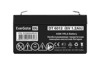 Аккумулятор для ИБП 6V,  1.2Ah, ExeGate DT 6012