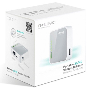 Wi-Fi роутер TP-Link TL-MR3020 N300, 2.4 ГГц, 100 Мбит/с, USB, белый