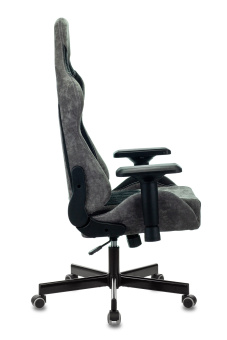 Кресло Zombie VIKING 7 KNIGHT Fabric (текстиль/эко.кожа, мех. качания, крест. металл, до 120 кг) Черный