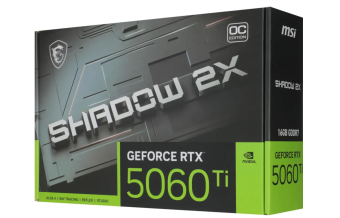 Видеокарта 16Gb MSI RTX 5060 TI 16G SHADOW 2X OC PLUS (RTX5060Ti) GDDR7 HDMI DP