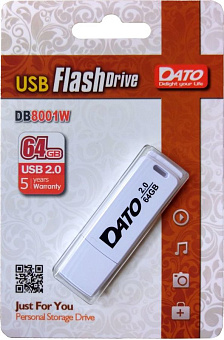 Флешка 64Gb DATO DB8001 USB white