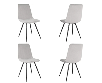 Кресло Бюрократ CH-K6_4 комплект 4шт св.серый Holland 09 металл черный на ножках