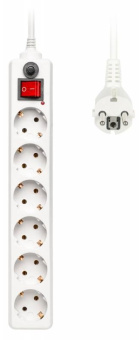 Сетевой фильтр BURO 3м (6 розеток, нагрузка 10А) white