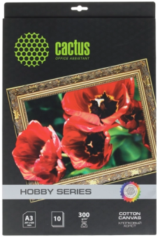 Бумага Cactus [A3] Холст, белый хлопок для струйной печати, 260гр/м2, 10л