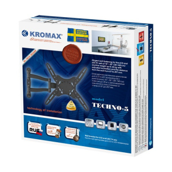 Крепление для телевизора Kromax Techno-5 Gray (настенное, регулируемое, с коленом, max 35кг, VESA 40