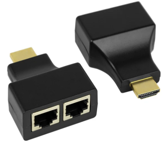 Кабель-переходник HDMI + HDMI  < - > RJ45, Rexant 17-6916 (удлинитель HDMI по витой паре до 30м)