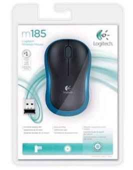 Мышь беспроводная Logitech M185 Wireless темно-синий