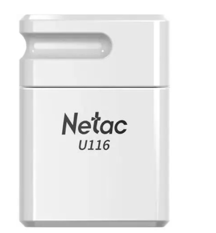 Флешка 4Gb Netac U116 USB2.0 миниатюрная пластиковая белая