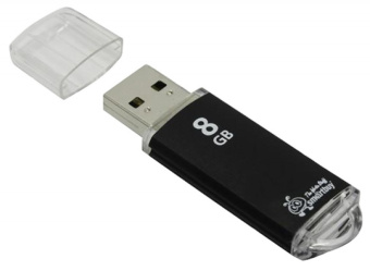Флешка 8Gb SmartBuy V-Cut USB Black