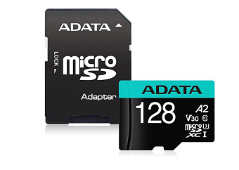 Карта памяти microSD 128Gb ADATA Premier Pro Series microSDXC Class 10 UHS-I U3 V30S + адаптер SD