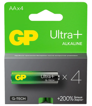 Элемент питания AA, 1.5V,  4шт, GP Ultra Plus Alkaline G-Tech